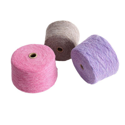 قطن ماكرام 57٪ 2/36Nm الوقوف الملونة مضادة للفطريات الخيط الأكريليك 5Ply Spandex كشمير مثل الخيط
